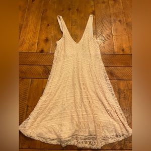 Champagne Lace Mini Dress